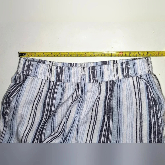 Briggs Women's Striped Linen Blend Pull on Wide Leg Pants, Resortwear Coastal, L - Picture 5 of 8